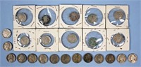 24 Assorted Nickels Incl. V, Buffalo & War Time