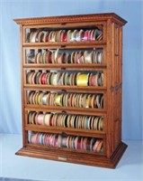 A.N. Russell & Sons Oak Three Tier Ribbon Cabinet