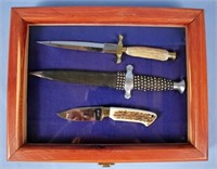 Two Stag Handled & A Rhinestone Handled Knife