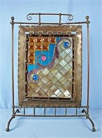 Stained Glass & Brass Firescreen Jewels Nuggets