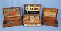 Three Oak Counter Display Seed Boxes, Ferry Etc.