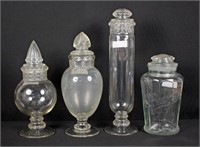 4 Glass Apothecary Candy Jars, Dakota, Bunte Etc.