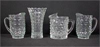 3 Fostoria American Pitchers and Flared Top Vase