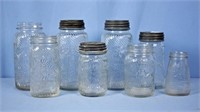 Group of 8 Jumbo Peanut Butter Glass Jars
