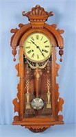 Reproduction Victorian Oak Regulator Clock