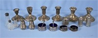 Group Assorted Sterling Silver, Candle Holders Etc