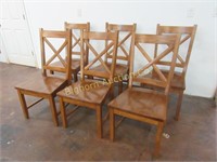 Oak Dining Chairs 6pc lot (Nice Solid Chairs)