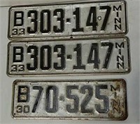 1930's Minnesota License Plates