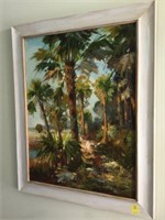 Signed oil painting ; 47 in. x 37 1/2 in