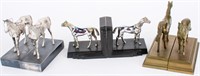 3 Sets Horse Equestrian Metal Bookends