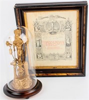 Jesus Christ Statue & Antique Confirmation Cert