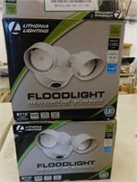 2 Lithonia Lighting flood light security lights,