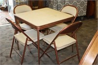 Folding Table 30 x 30 x 28H & 4 Chairs