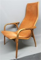 SWEDESE LAMINO BENTWOOD AND LEATHER CHAIR