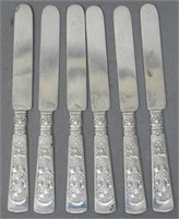 SIX GORHAM STERLING SILVER KNIVES