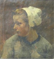 CONTINENTAL SCHOOL  OIL PORTRAIT OF A YOUNG WOMAN