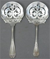 TWO TIFFANY STERLING SILVER PIERCED TOMATO SERVERS