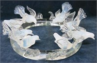 MURANO ART GLASS CENTERPIECE OF DOVES