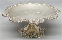 TIFFANY & CO. CLOVER PATTERN STERLING SILVER TAZZA