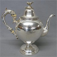 JONES, SHREVE, & BROWN CO. COIN SILVER TEAPOT