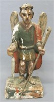 WOODEN SAINT RAPHAEL CARVED AND PAINTED SANTOS
