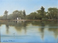 WILLIAM R. DAVIS PAINTING - SKETCH OF A COTTAGE