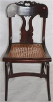 19TH C. EMPIRE SIDE CHAIR WITH CANE SEAT