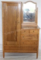OAK HOTEL STYLE CHEST W/ ARMOIRE 5 DRAWERS