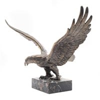 Bronze eagle mounted on marble base