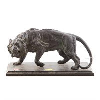 Spelter figure of prowling tiger