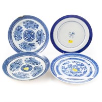 Four Chinese Export porcelain plates