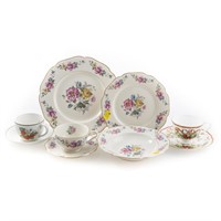 Floral decorated china partial dinner service