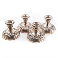 Four S. Kirk & Son sterling silver candleholders