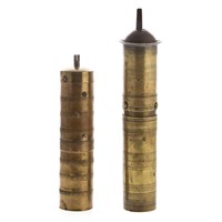 Two Arabian portable brass spice/coffee grinders