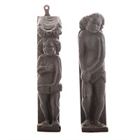 Two Continental carved wood furniture figures
