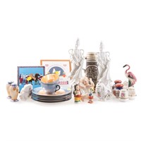 Assortment of decorative porcelain objects