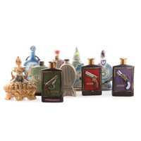 Selection of collectible whiskey decanters