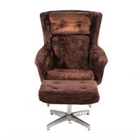 Broyhill Premier Mid-century lounge chair& ottoman