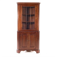 Chippendale style cherry corner cabinet