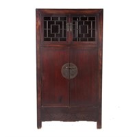 Chinese stained wood wedding cabinet