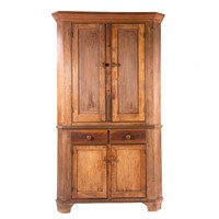 American vernacular pine corner cupboard
