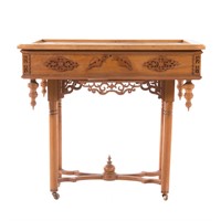 Renaissance Revival oak vitrine table