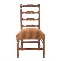Chippendale style mahogany ladderback side chair