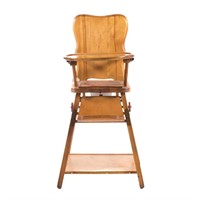 Mid-century wood child's highchair
