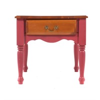 Partial painted maple side table