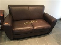 Brown Oversized Leather Sofa - 64 x 36