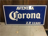 TIN CORONA SIGN