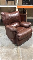Brown leather recliner chair