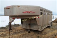2000 Trailman steel, gooseneck stock trailer 20'X7