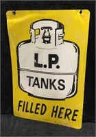 Double Sided Metal Advertising Sign L.P. Tanks